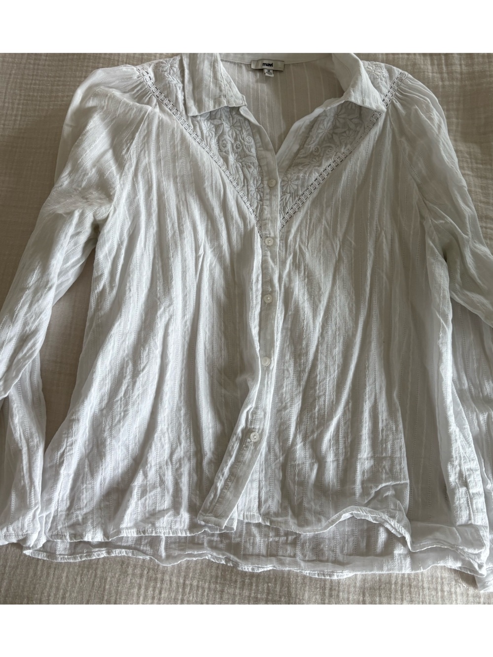 Mavi White Textured Cotton blouse